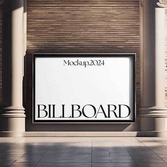 Photoshop Indoor Huge Rectangel Billboard Mockup