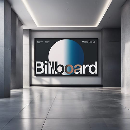 Photoshop Interior Office Center Billboard Mockup