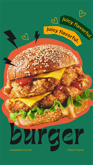 Canva Juicy Flavorful Burger Story