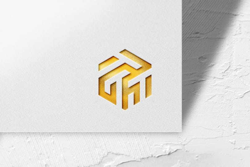 Photoshop Logo Mockup on Textured Plaster Wall