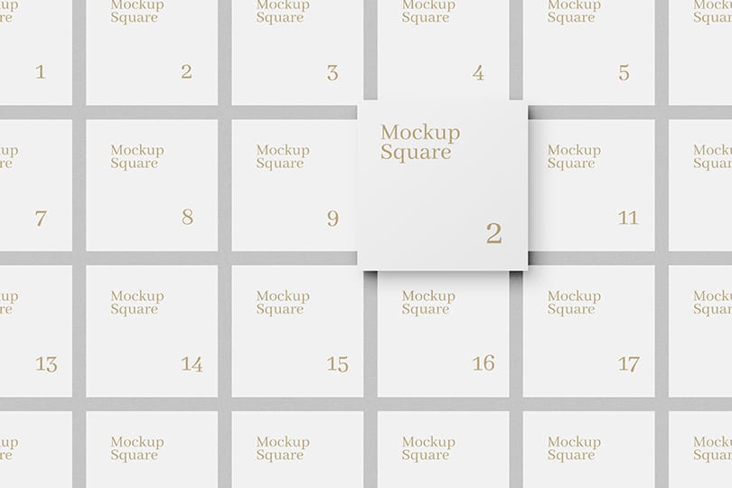 Photoshop Lot Of Minimal White Square Mockup