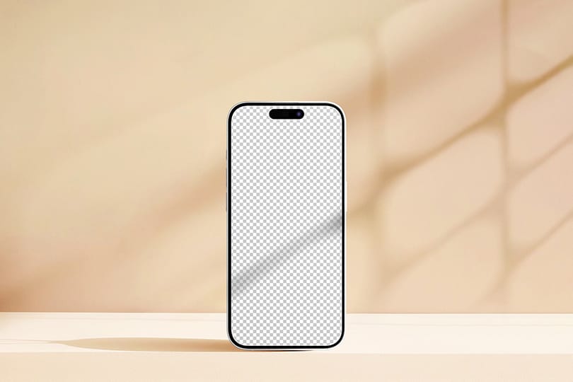 PNG Minimal Standing iPhone Mockup