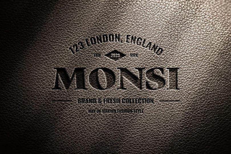 Photoshop Monsi Debossed Logo Mockup