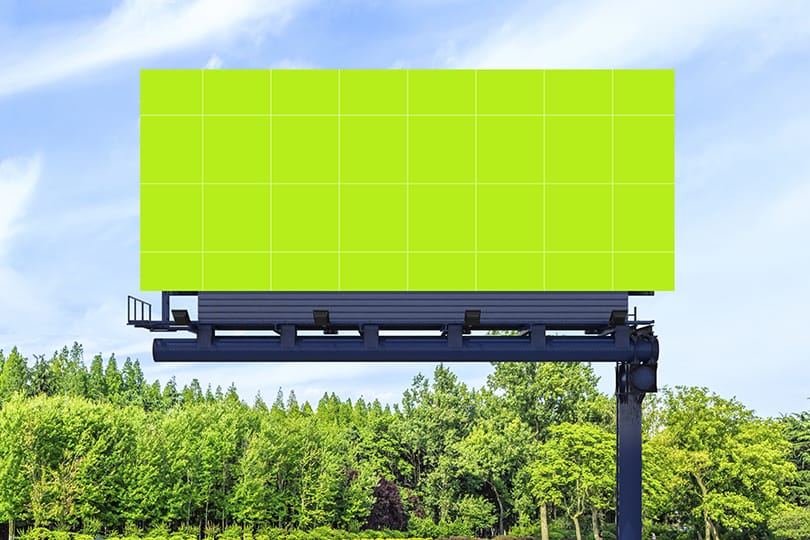 PNG Billboard Mockup With Trees