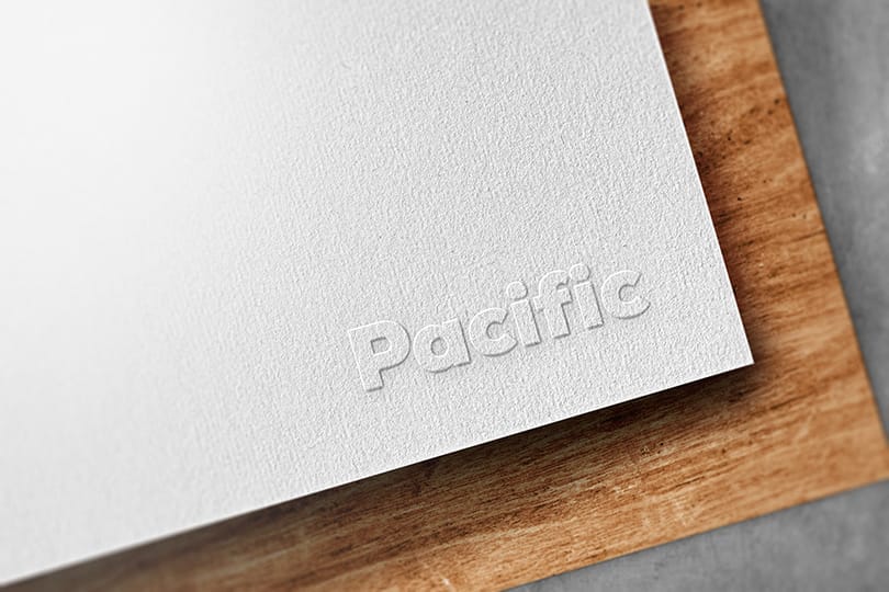 Photoshop Pacific Embossed Logo Mockup