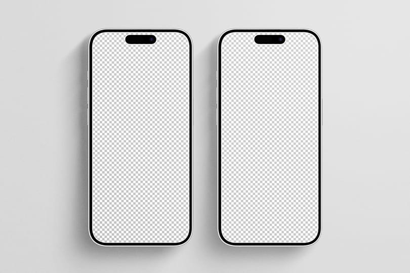 PNG Phone 15 Pro Mockup on Gray Background