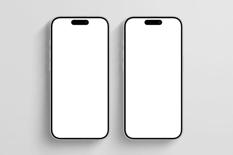 Image Phone 15 Pro Mockup on Gray Background