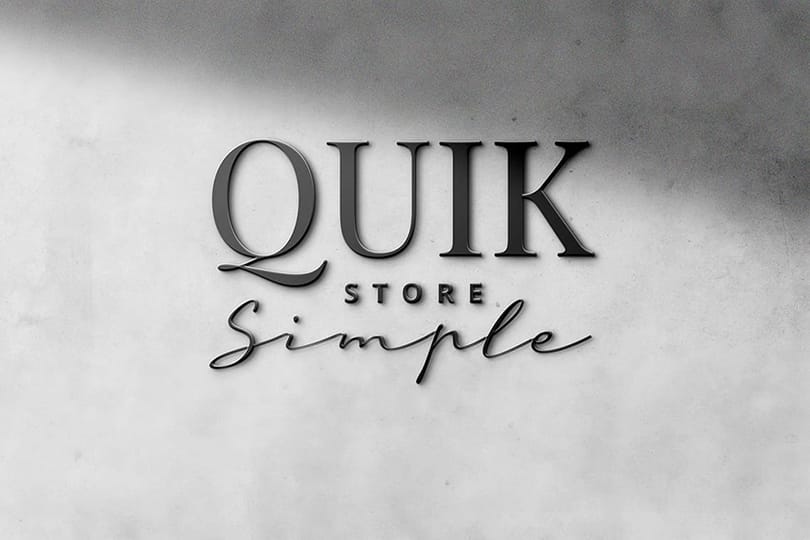 Photoshop Quik Store Simple Logo Mockup