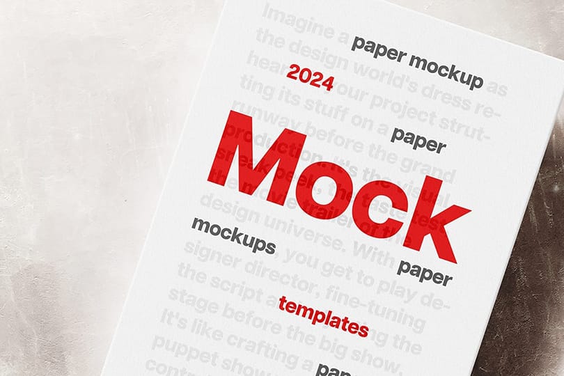 Photoshop Realistic Close Up Paper Mockup