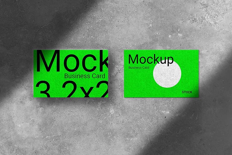 Photoshop Realistic Neon Business Card Mockup