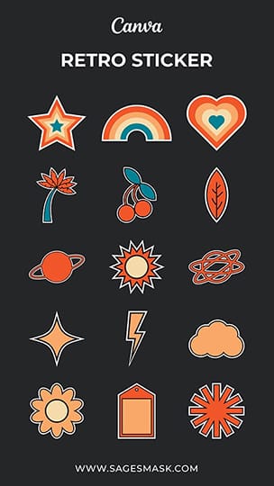 Canva Retro Sticker Elements