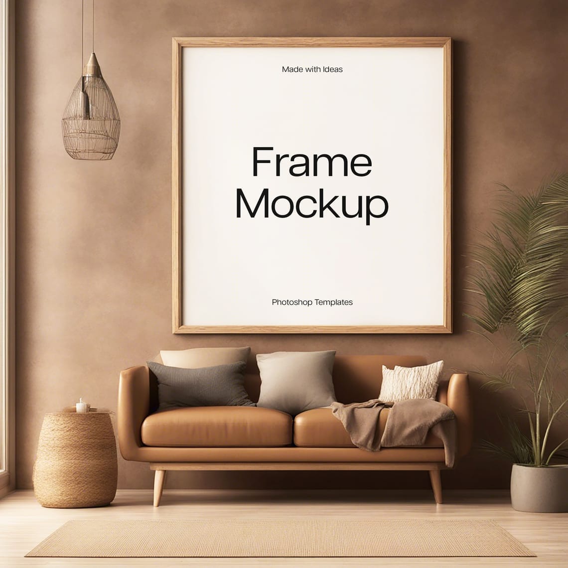 Photoshop Scandinavian Style Big Square Frame Mockup