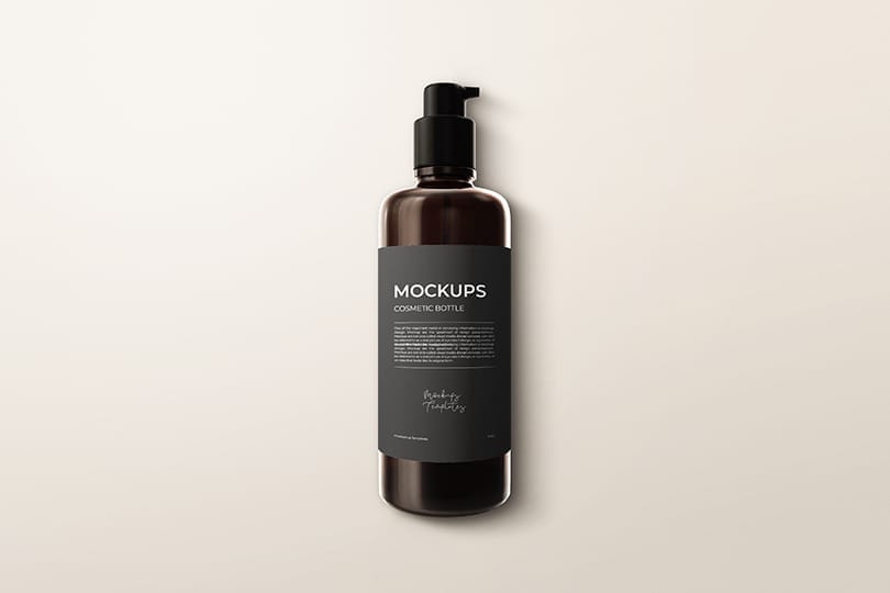 Photoshop Shadowed Cosmetic Bottle Mockup on Neutral background