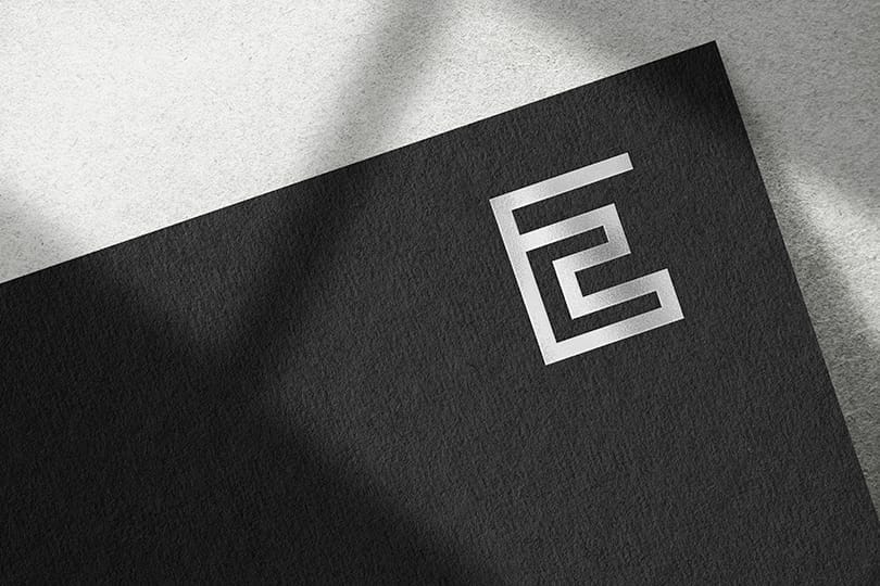 Photoshop Silver Ethos Corporate Logo Mockup