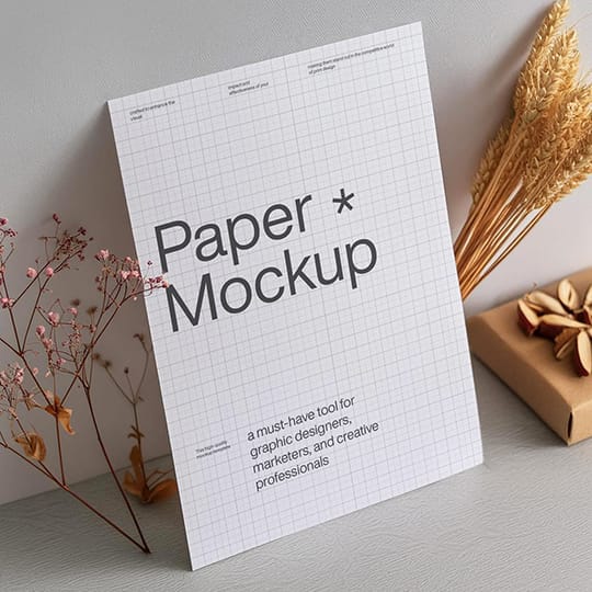 Photoshop Stand Interior Scene Paper Mockup