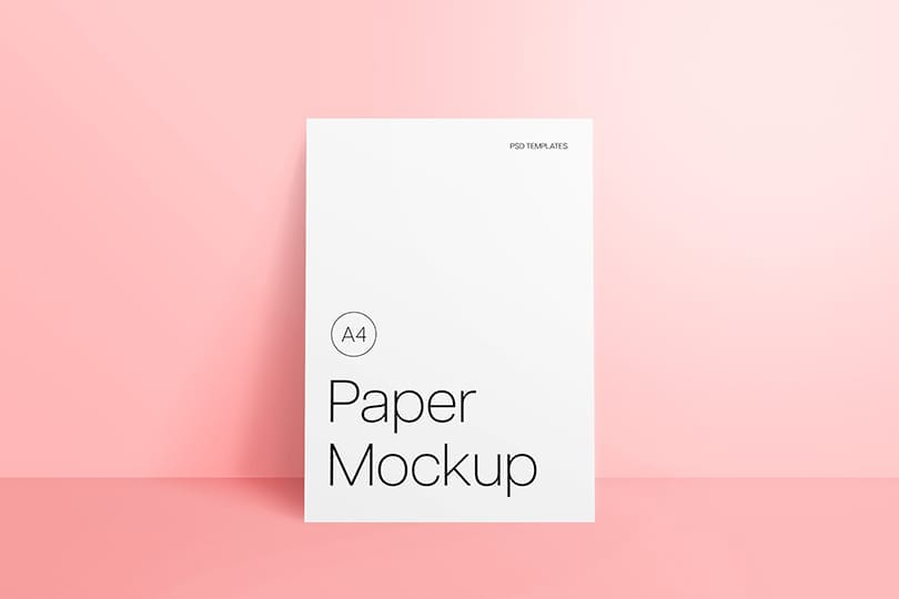 Photoshop Standing Paper Mockup