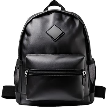 Sticker 1 Piece Backpack Leather Black 3