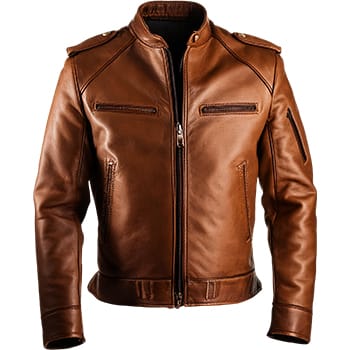 Sticker Leather Jacket Brown 10