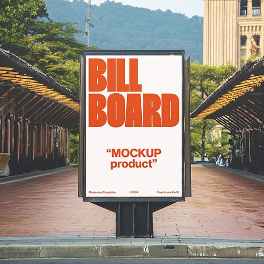 Photoshop Street Billboard Display Mockup