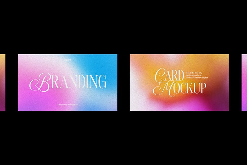 Photoshop Two Gradient Branding Card Mockup