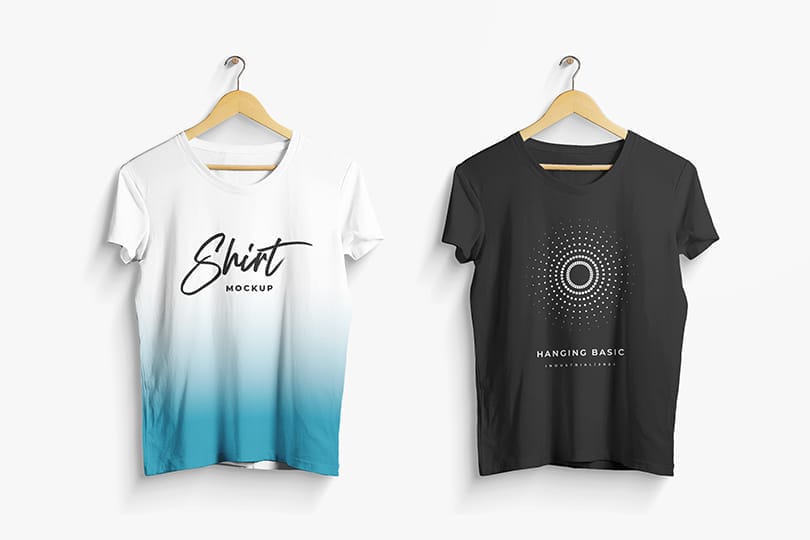 Photoshop Two Hanging Basic T-Shirt Mockup