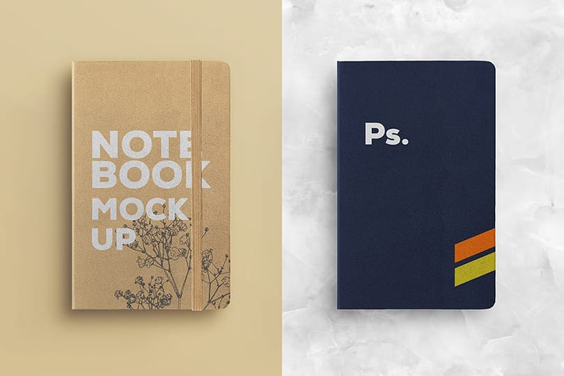 Photoshop Two Note Book Mockup with Different Concept