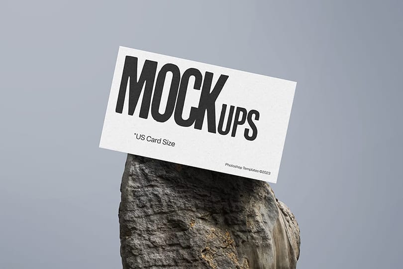 Photoshop US Card Mockup on Stone