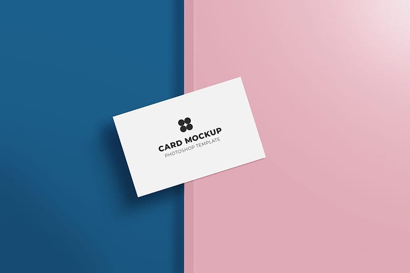 Photoshop White Business Card On Colored Background