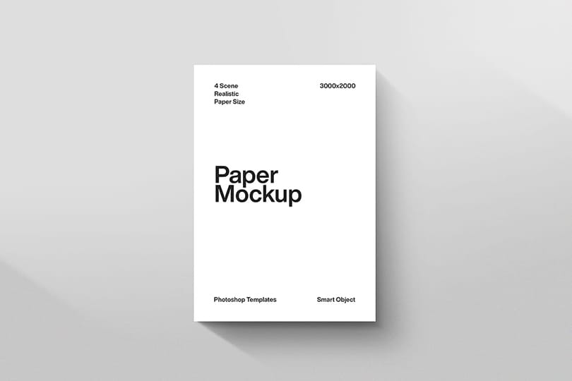 Photoshop White Minimal Paper Mockup