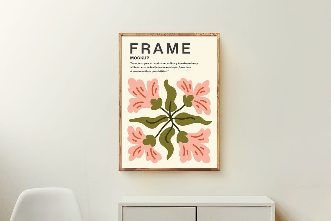 Photoshop Wooden Art Frame Mockup