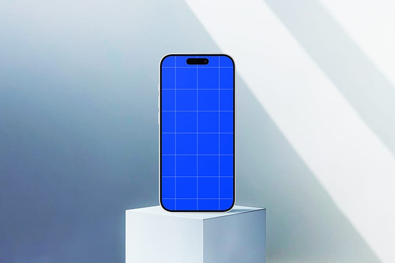 PNG iPhone Mockup on Stand Podium