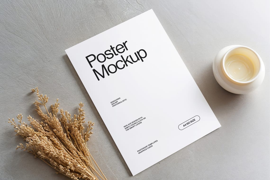 Photoshop A4 Poster Mockup