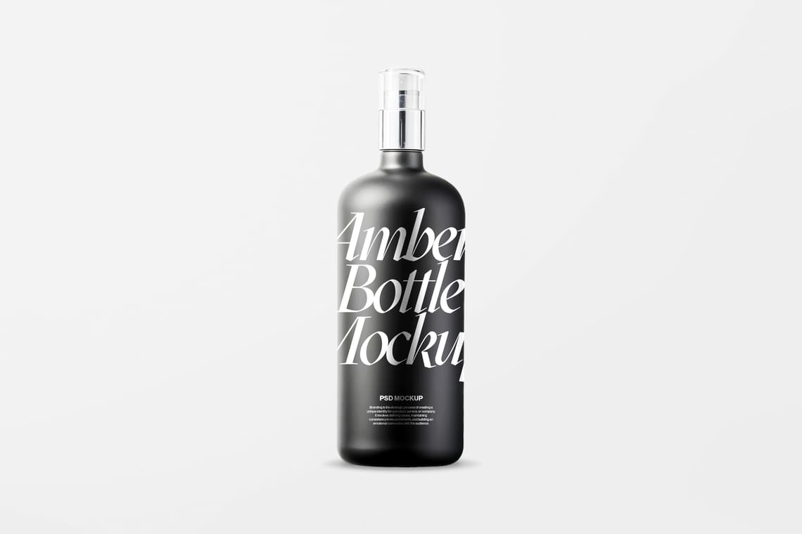 Photoshop Black Amber Bottle