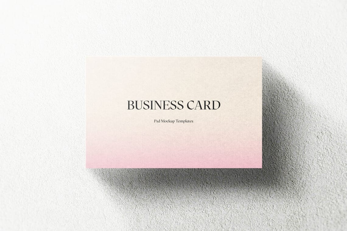 Photoshop Business Card Mockup on Plaster Wall