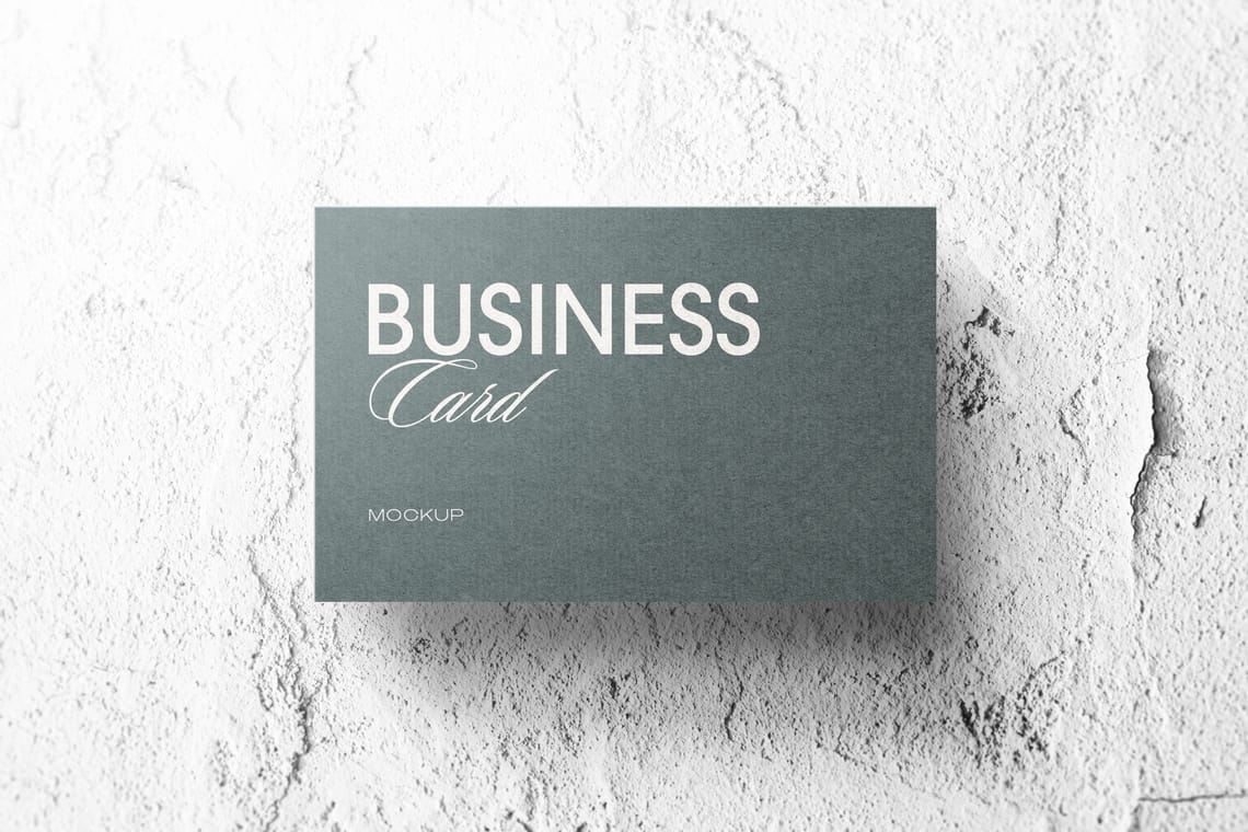 Photoshop Business Card Mockup on Wall