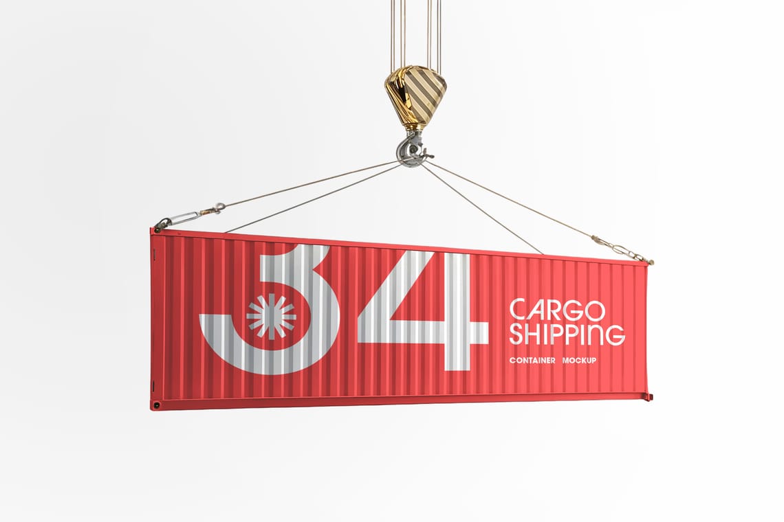 Photoshop Cargo Shipping Container Mockup