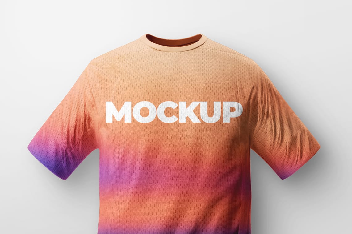 Photoshop Close-Up View Sports T-Shirt Mockup