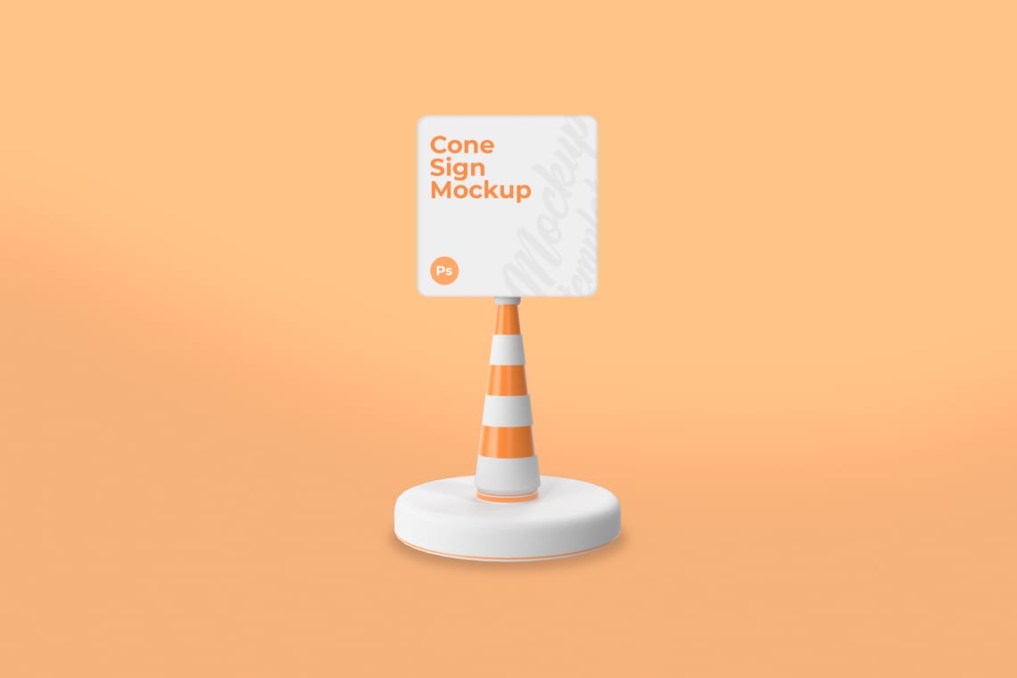 Photoshop Cone Sign Mockup