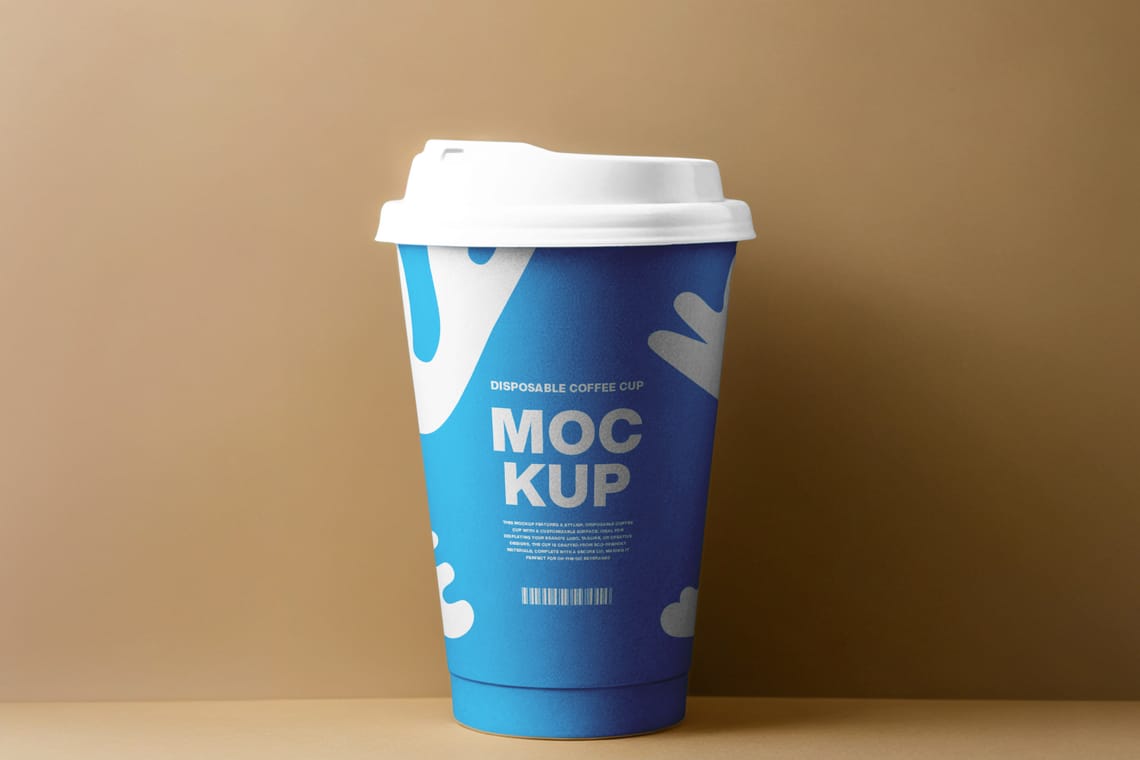 Photoshop Disposable Coffe Cup Mockup