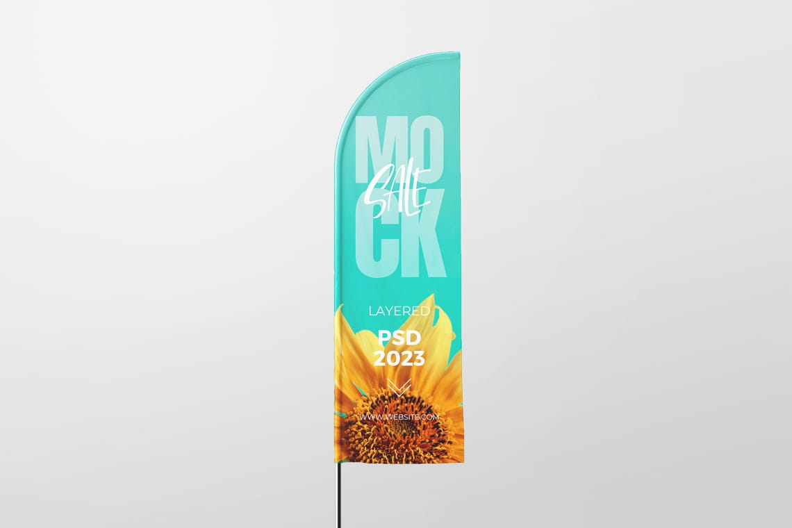 Photoshop Feathers Flag Mockup