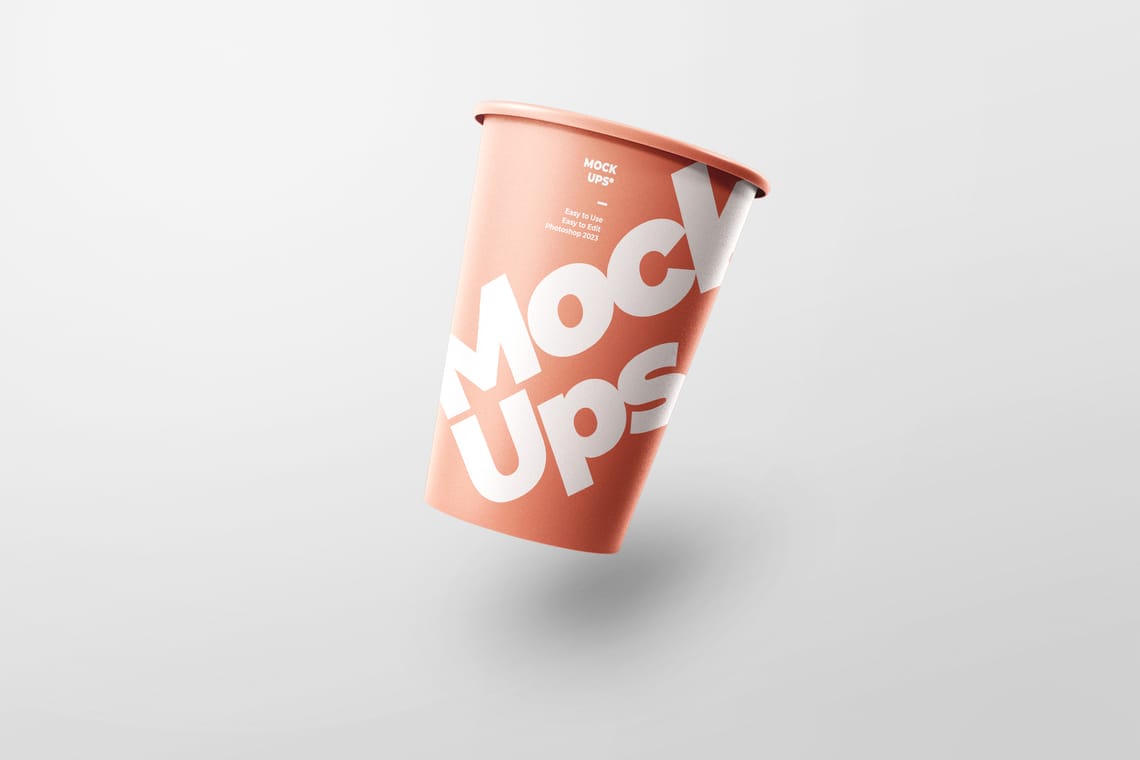 Photoshop Float Paper Cup Mockup