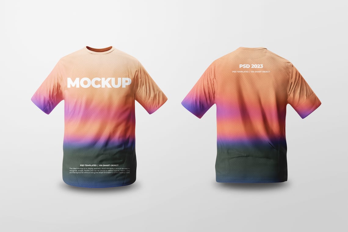 Photoshop Front and Back Sports T-Shirt Mockup