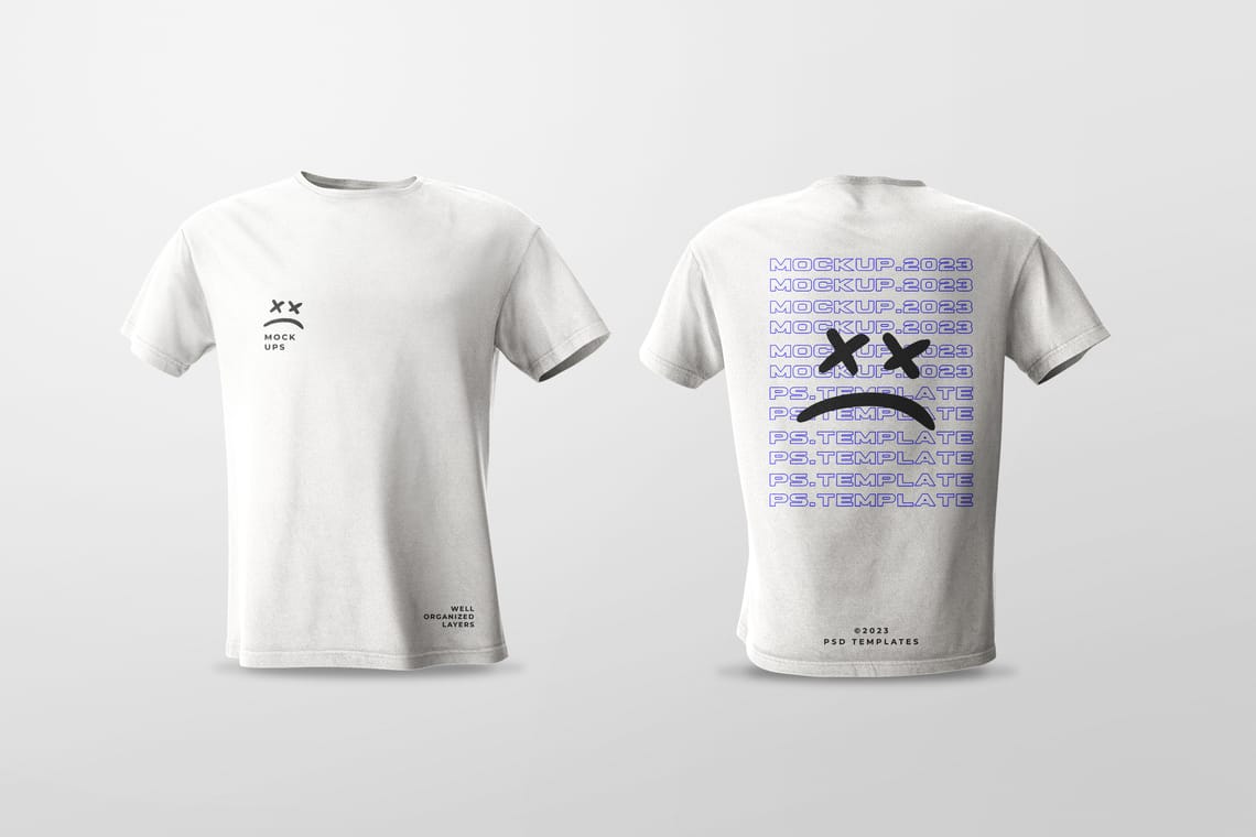 Photoshop Front and Back Streetwear T-Shirt Mockup