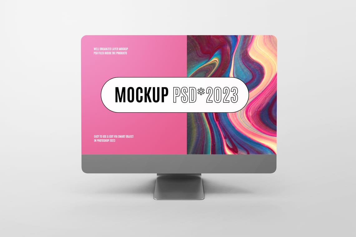 Photoshop HD Screen iMac Mockup