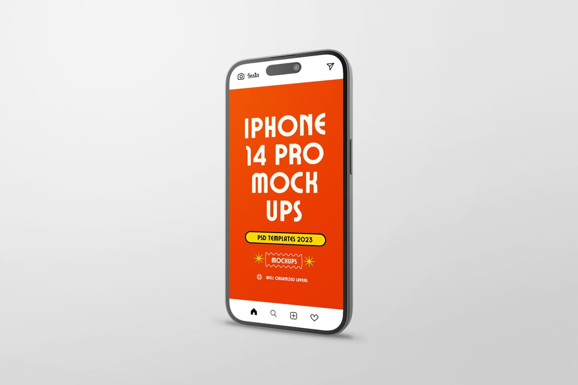 Photoshop Left View of iPhone 14 Pro Mockup