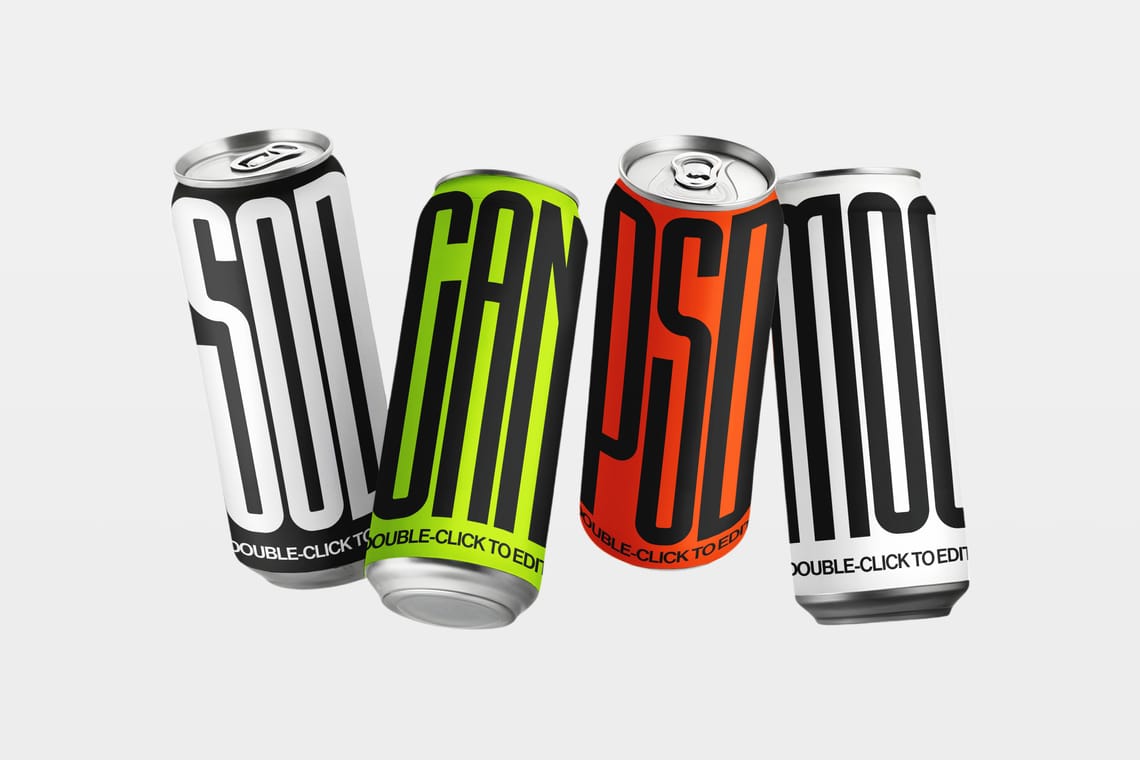 Photoshop Metal Soda Can Mockup