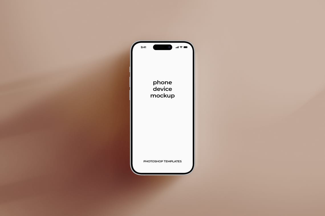 Photoshop iPhone Mockup on Beige Background