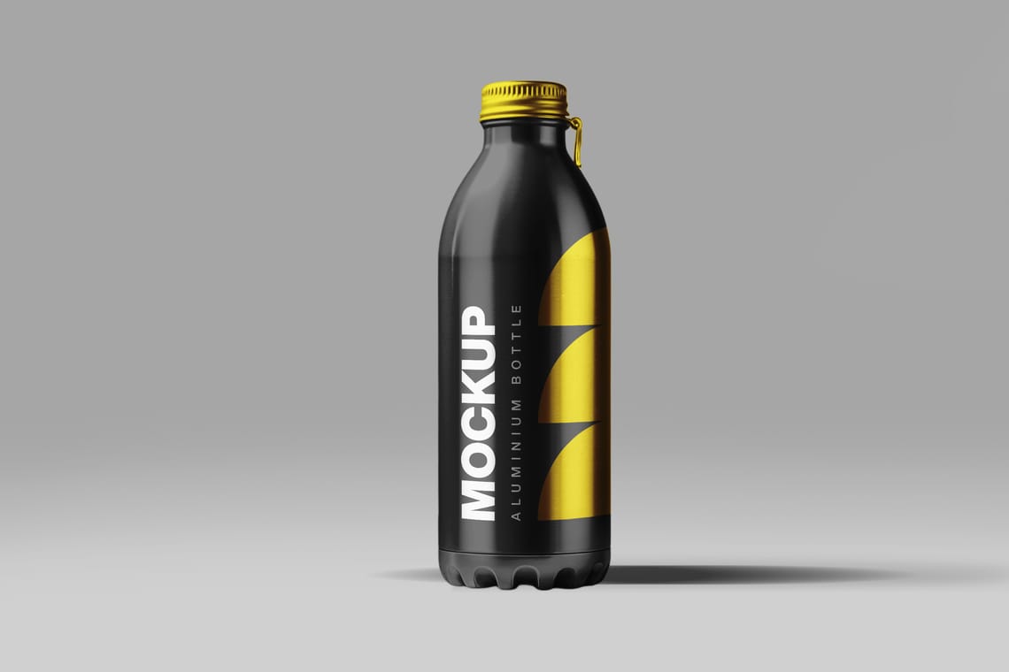 Photoshop Aluminium Bottle Mockup