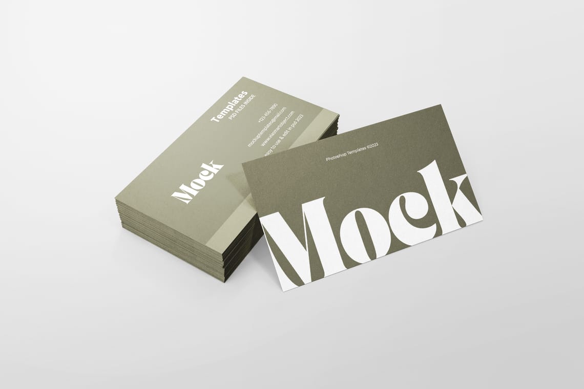 Photoshop Right View of Brand Business Card Mockup