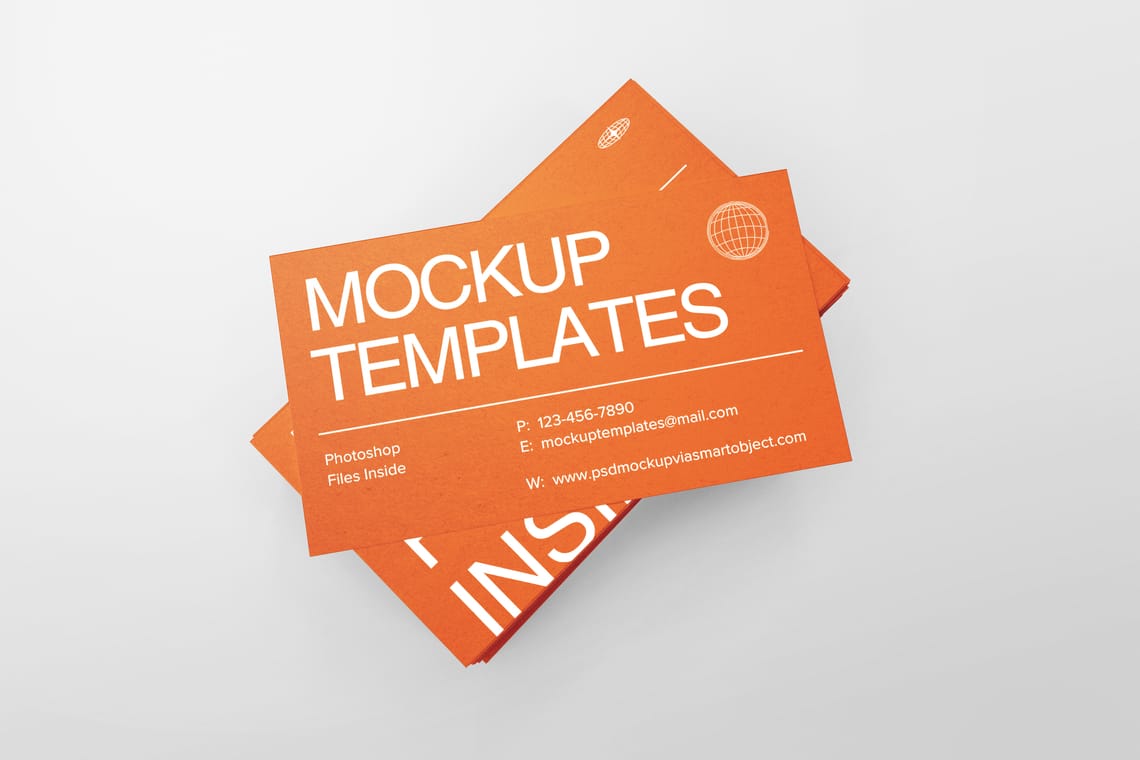 Photoshop Stack of Business Cards Mockup